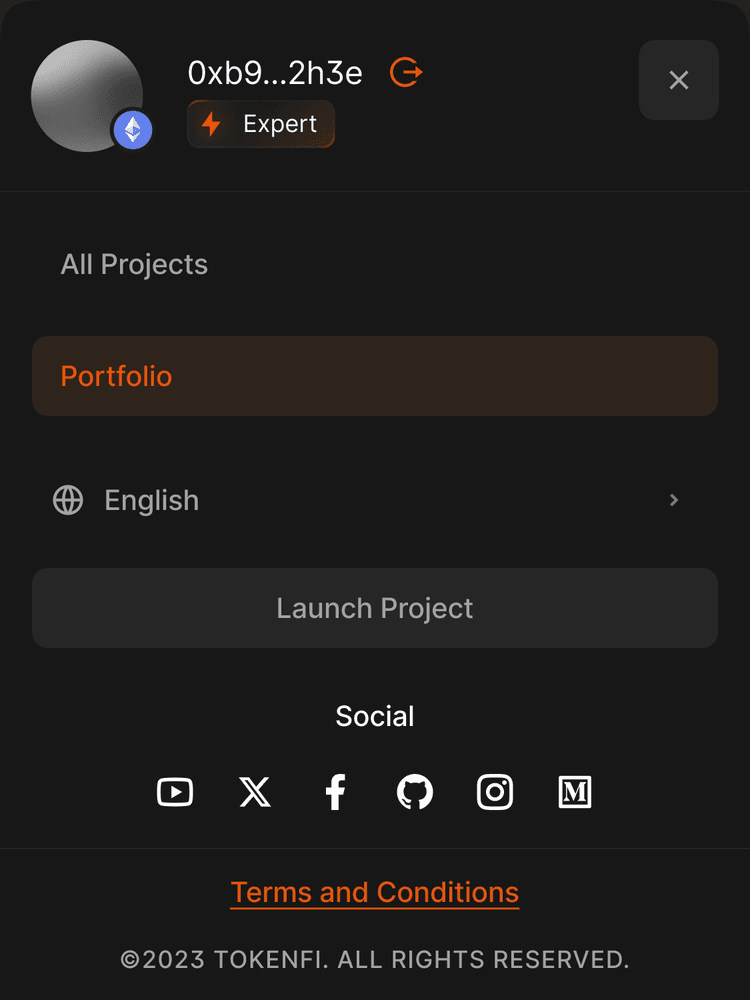 Menu open