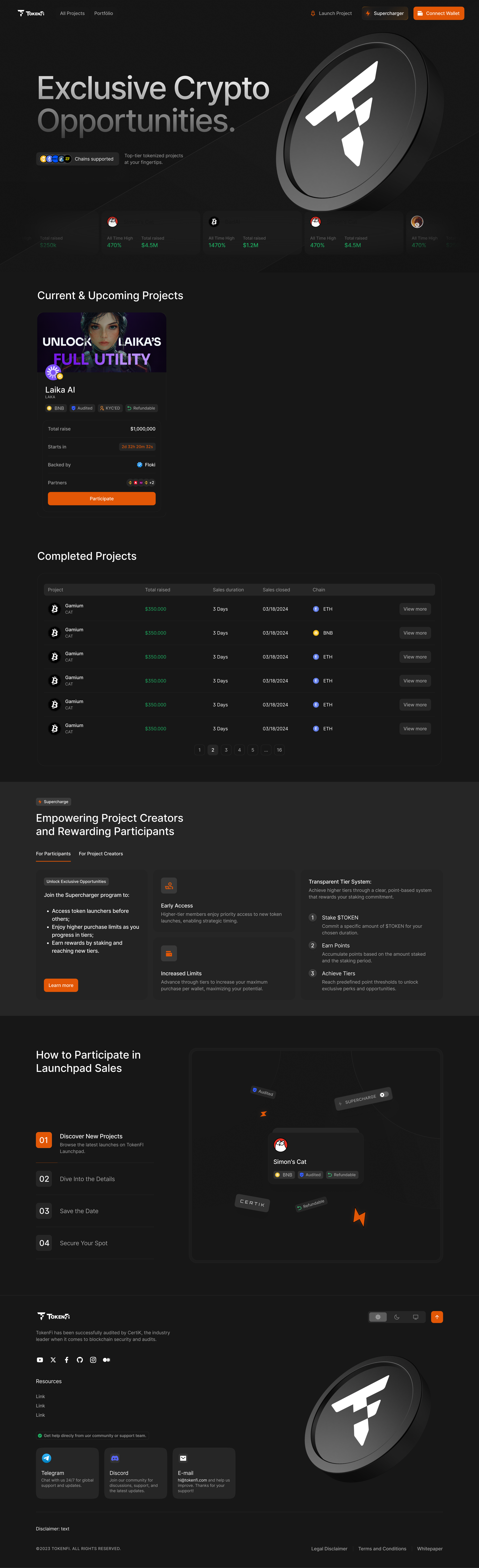TokenFi Launchpad — Current & Upcoming projects